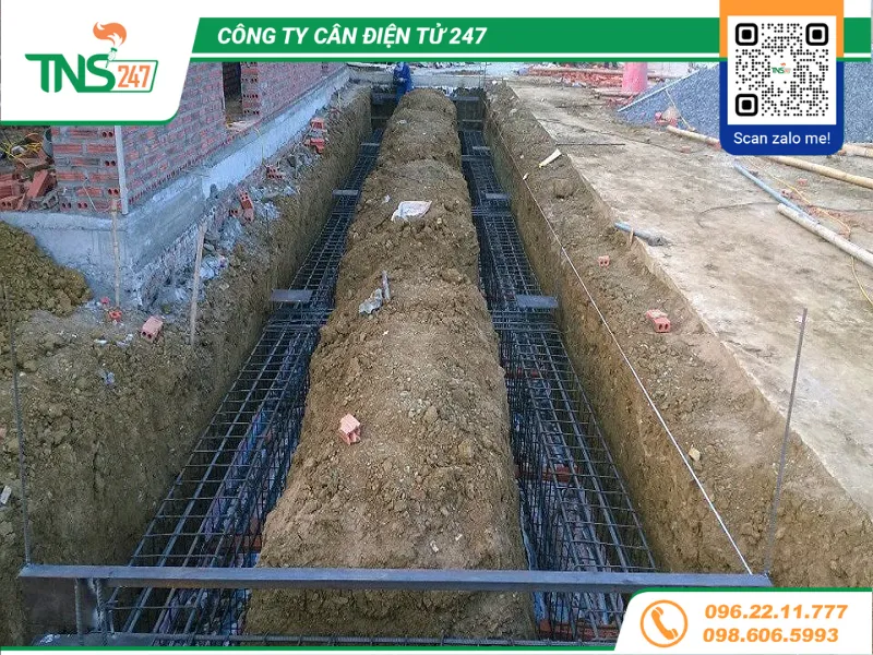 Móng trạm cân ô tô điện tử 120 tấn kiểu chìm thi-cong-mong-can-chim-120-tan